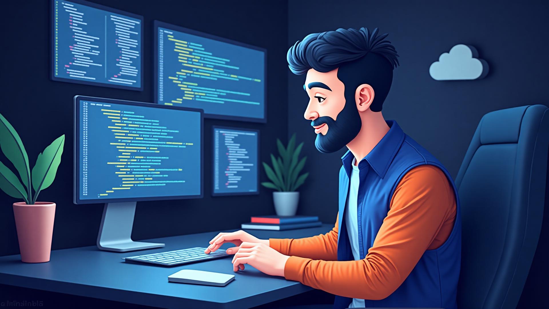 Développeur travaillant avec l'IA