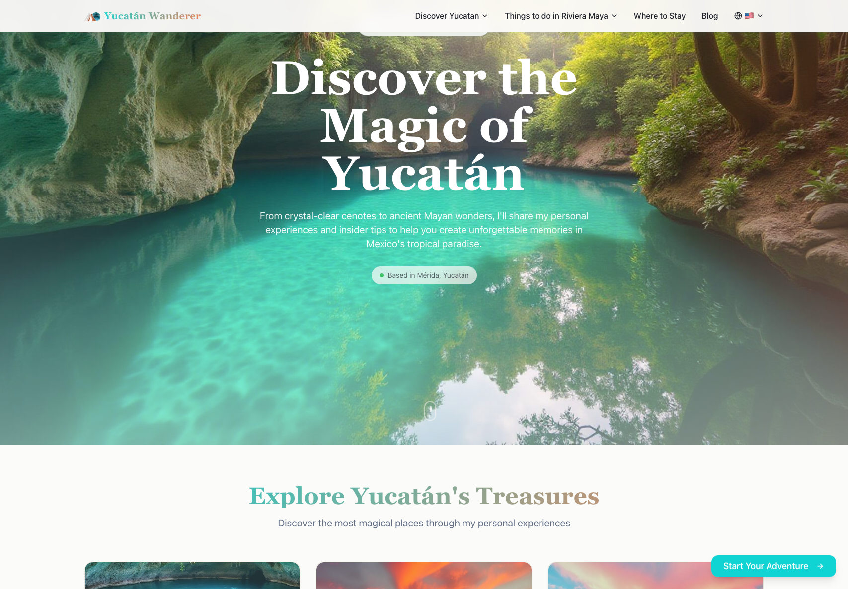 Capture d'écran du site Yucatan-Wanderer
